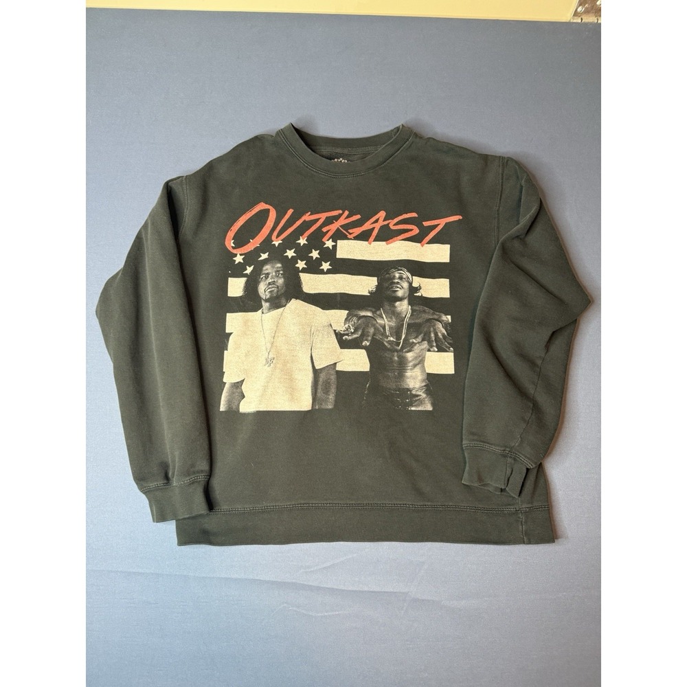 OutKast Stankonia Crewneck Sweatshirt Men's Large Olive Green Hip Hop Graphic